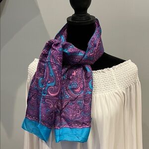 Elegant Purple and Blue Paisley Scarf vintage accent